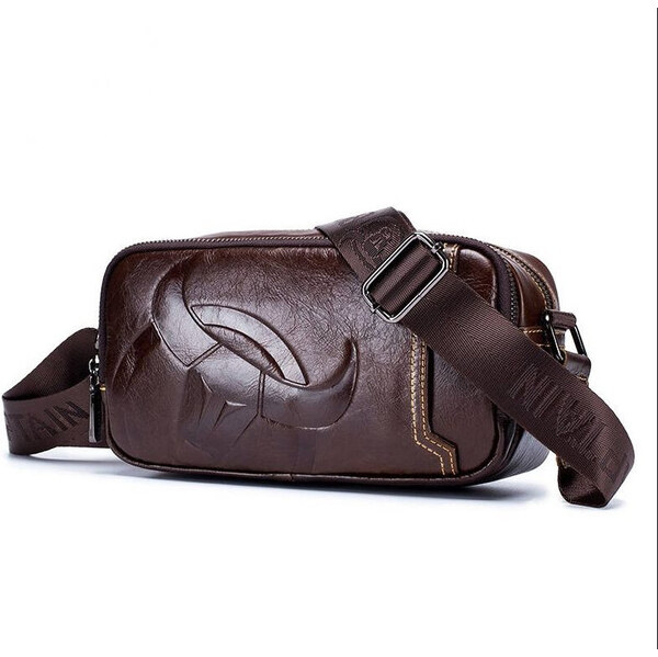 Bullcaptain pánska kožená messenger taška Zozime Hnedá 65227000