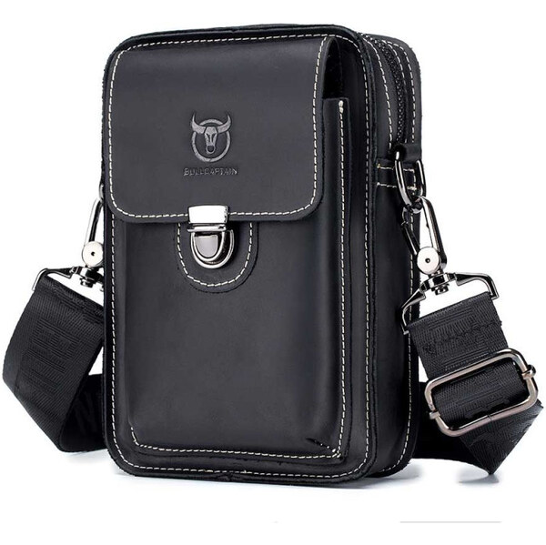 Bullcaptain pánska kožená taška aj ľadvinka Barbe Čierna 65227019