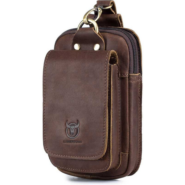 Bullcaptain pánska kožená taška na opasok Cyran Hnedá 65227025