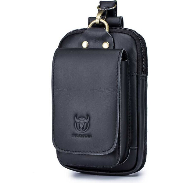 Bullcaptain pánska kožená taška na opasok Cyran Čierna 65227024