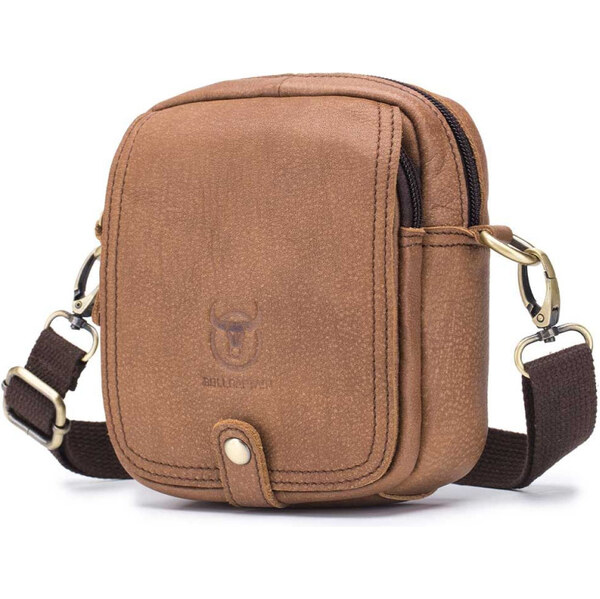 Bullcaptain pánska kožená taška aj ľadvinka Audun Khaki 65227031