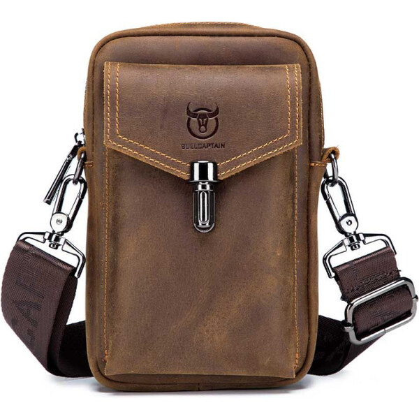 Bullcaptain pánska kožená taška aj ľadvinka Caridad Hnedá 65227097