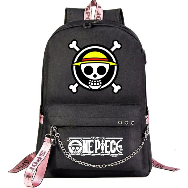 Lifestyle Dievčenský batoh s retiazkou a lebkou 18L 65227098