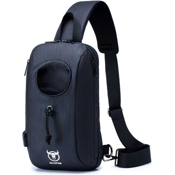 Bullcaptain taška cez rameno s USB Borgar Modrá 6L 65227111