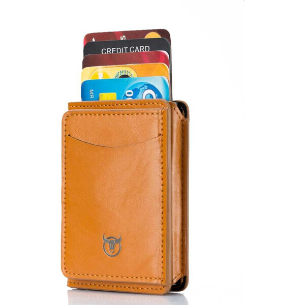 BULLCAPTAIN kožená hliníková dokladovka RFID Khaki 65227117