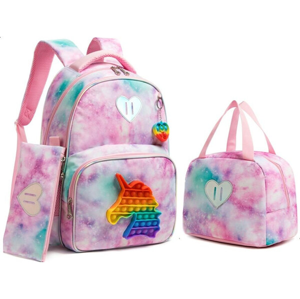 DANIVIVI Jasmine Dievčenský školský batoh set 3v1 Jednorožec Poppet 65227124