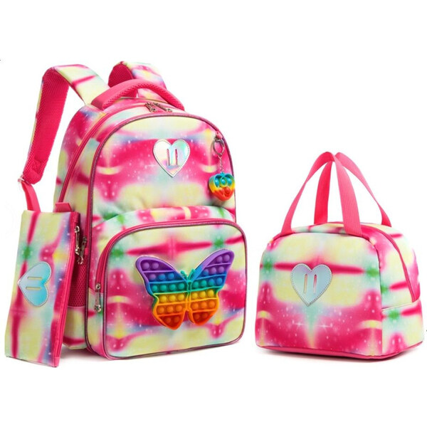 DANIVIVI Jasmine Dievčenský školský batoh set 3v1 Motýlik Poppet 65227125