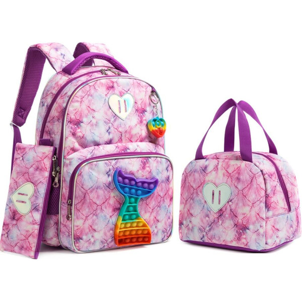 DANIVIVI Jasmine Dievčenský školský batoh set 3v1 Plutva Poppet 65227126