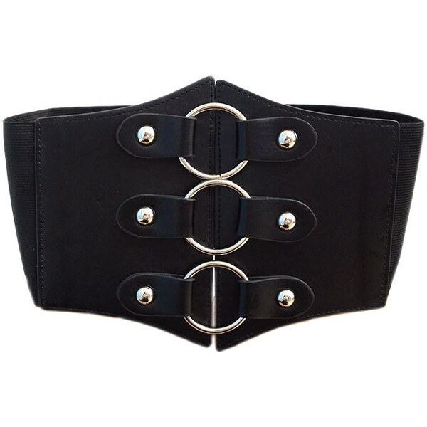 Lifestyle Dámsky široký korzetový opasok splietaný Maron Čierny 65227212