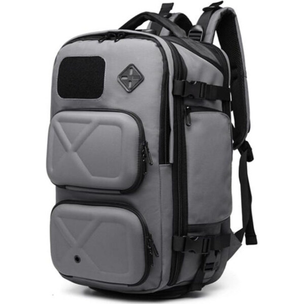 Ozuko cestovný turistický batoh s USB + zámok Legrand Šedý 23l 65227368