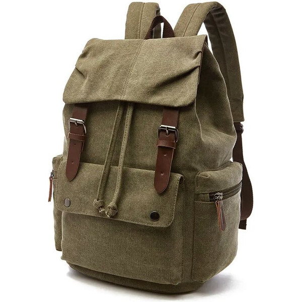 Canvasio plátený canvas retro batoh Adventure Zelený 23L 65227400