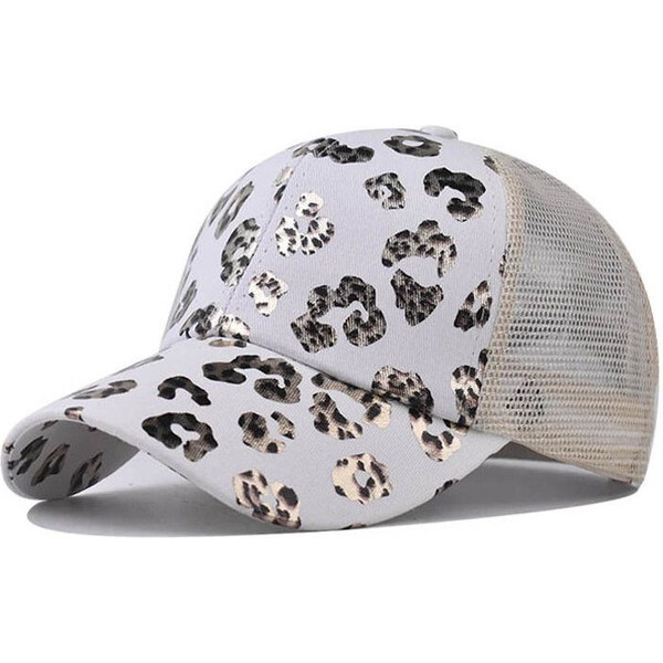 Carla Dámska bavlnená šiltovka na cop Levhart Bielo-zlatá 65227427