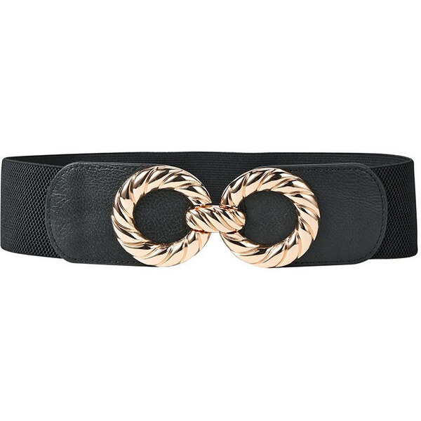 Lifestyle Dámsky pružný elastický opasok na šaty Antanas Čierno-zlatý 65227439