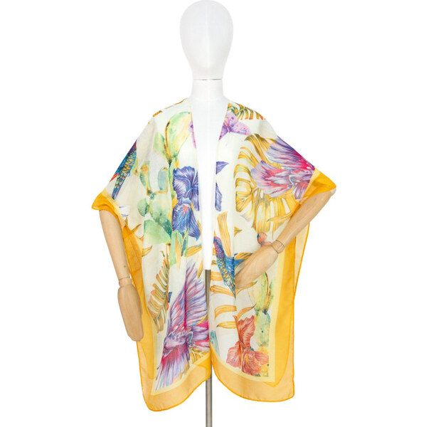 ArtOfPolo pončo na plavky Pareo Wild tropics Žlté 65227472