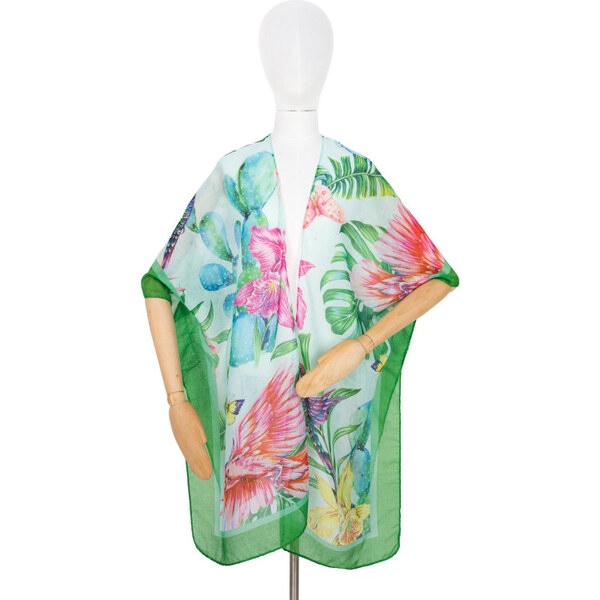 ArtOfPolo pončo na plavky Pareo Wild tropics Zelené 65227471