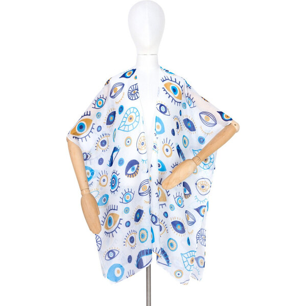 ArtOfPolo pončo na plavky Pareo Blink blink Biele 65227463