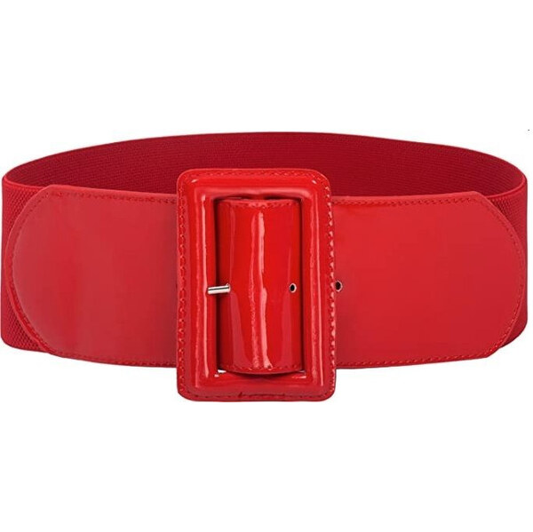 Lifestyle Dámsky strečový široký lesklý opasok Casila Červený 65227498