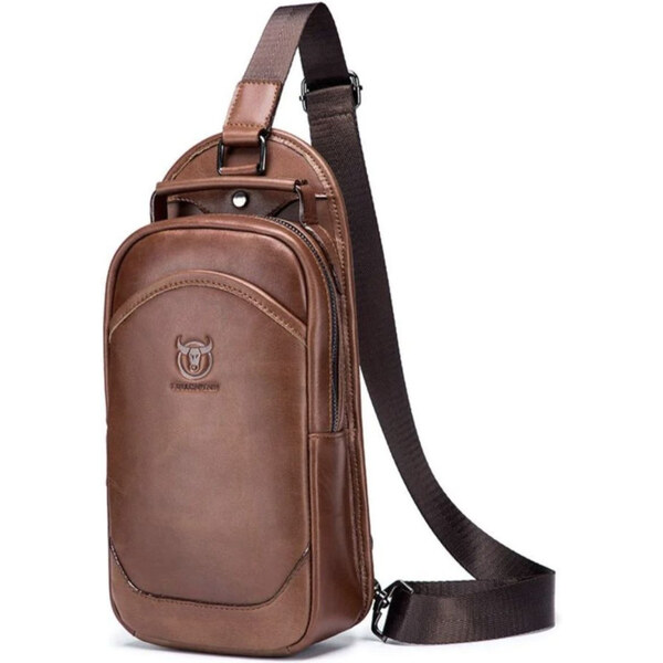 Bullcaptain kožená taška cez rameno Torun Hnedá 5L 65227524