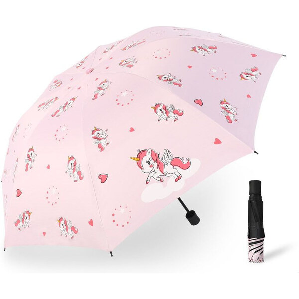 Carla Detský skladací dáždnik s jednorožcom Ružový 65227541