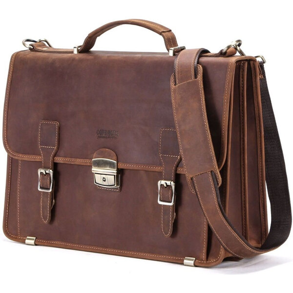 Contacts pánska kožená aktovka Martial Hnedá 65227565