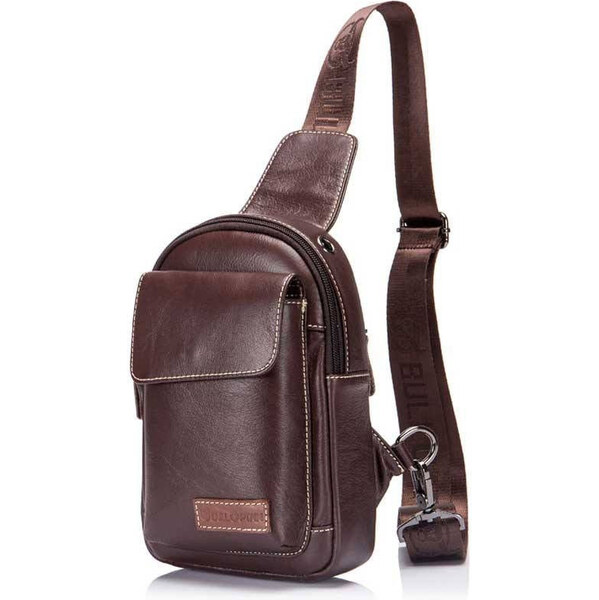 Bullcaptain kožená taška cez rameno Ragnar Hnedý 4L 65227568