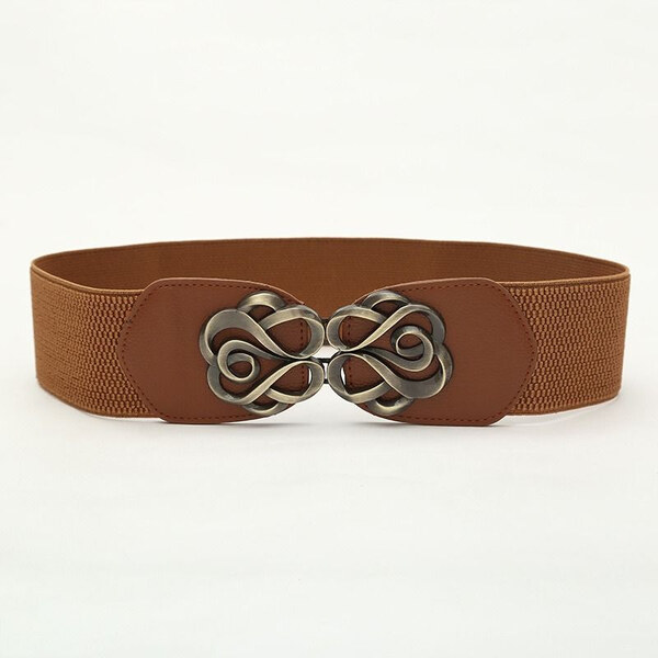 Lifestyle Dámsky pružný elastický opasok na šaty Hichem Hnedý 65227606