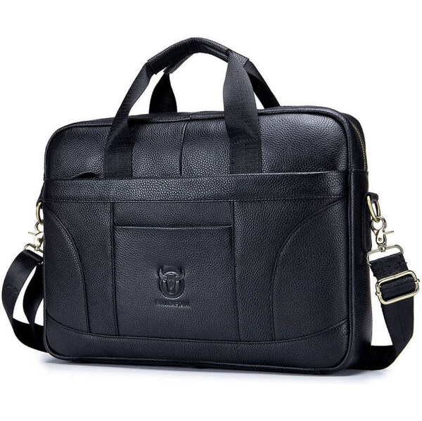 Bullcaptain pánska kožená taška Tyliann Čierna 10L 65227660