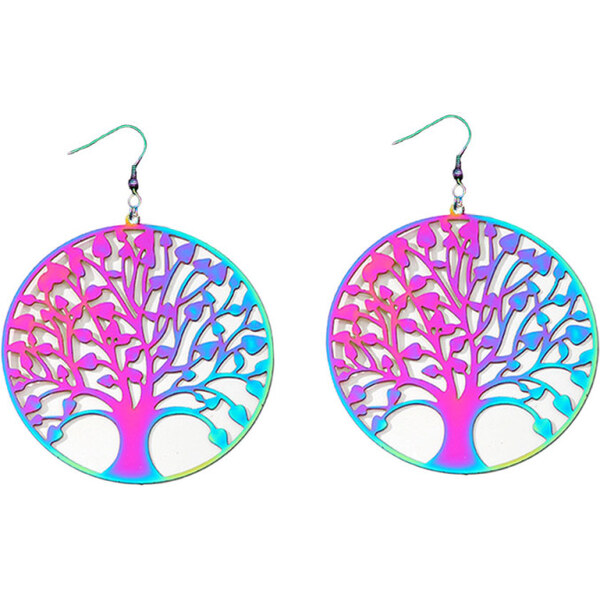 Impress Jewelry Oceľové náušnice kruhy Strom života 45mm 65227667