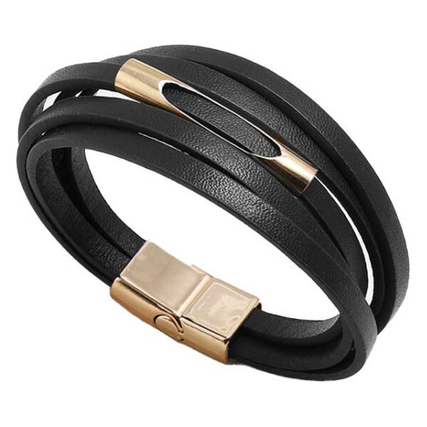 Lodestar Päťradový náramok Gold Eye Čierny 65227686