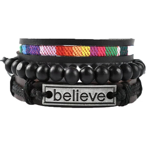 Lodestar Trojdielna sada dámskych náramkov Believe 65227710