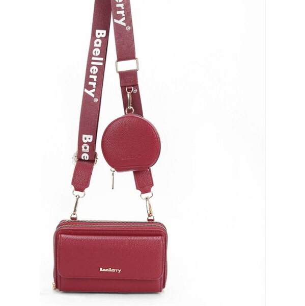 Baellerry Dámska peňaženka s popruhom a vreckom Maroon 65227708