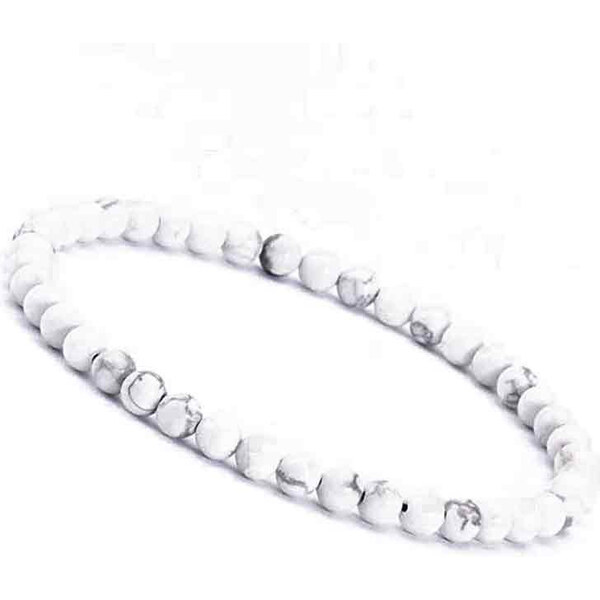 Lodestar Náramok zo syntetických korálikov Biely Magnezit 65227740