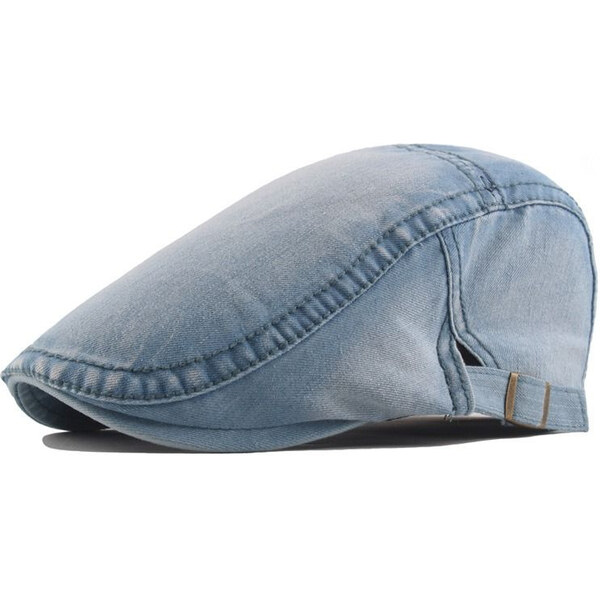 JAMONT Pánska plochá džínsová čiapka bekovka Svetlé modrá 65227753