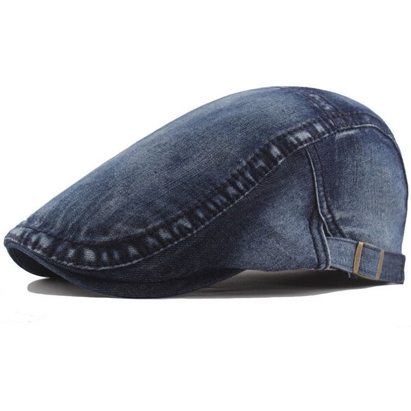 JAMONT Pánska plochá džínsová čiapka bekovka Tmavo Modrá 65227755
