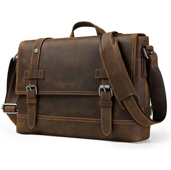 Contacts pánska kožená taška Procope Hnedá 8L 65227785