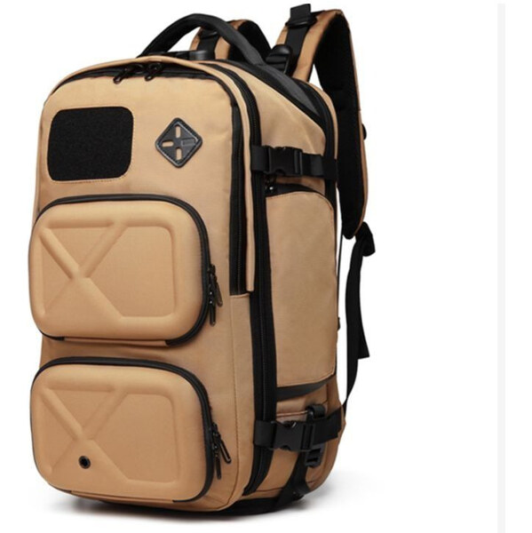 Ozuko Outdoor turistický batoh s USB + zámok Legrand Hnedý 35L 65227813