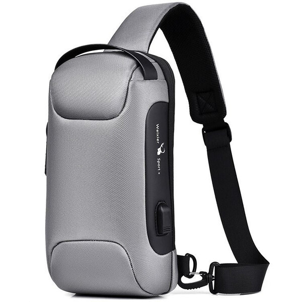 Weixier outdoor batoh cez rameno s USB Eliseo Šedý 5L 65227954