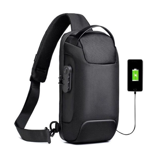 Weixier outdoor batoh cez rameno s USB Eliseo Čierny 5 l 65226067