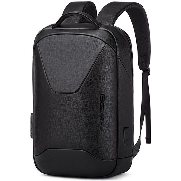 BANGE kožený Business batoh s USB + zámok Helve Čierny 23L 65227941