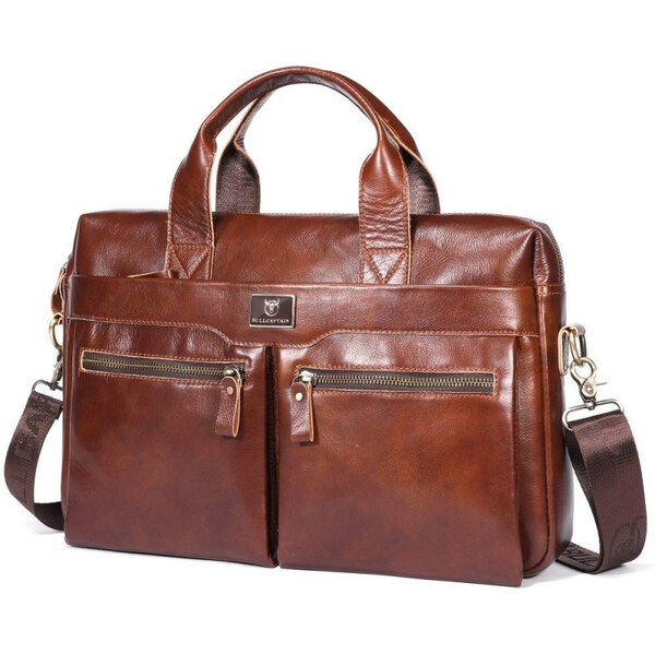 Bullcaptain pánska kožená taška Asparuch Hnedá 11L 65227994