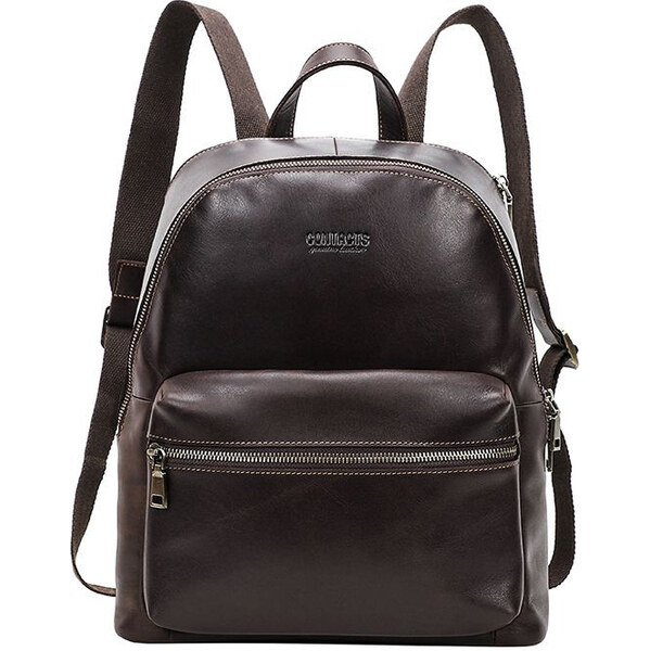 Contacts dámsky kožený batoh Léonce Tmavo Hnedý 13L 65228127