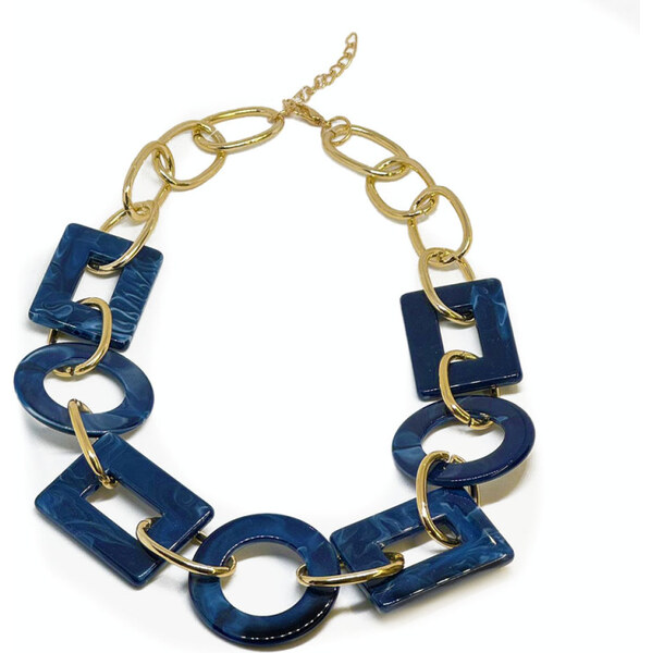 Lodestar Geometrický elegantný náhrdelník Modrý achát 65228222