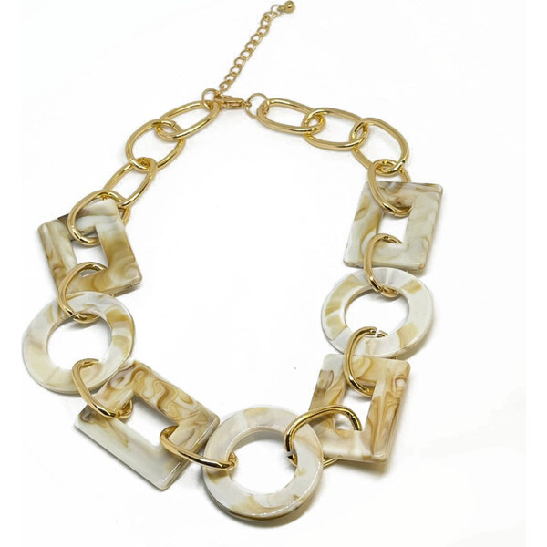 Lodestar Geometrický elegantný náhrdelník Svetlý achát 65228228