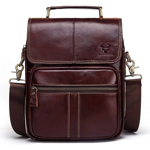 Humerpaul pánska kožená taška Quirin Hnedá 7L 65228257