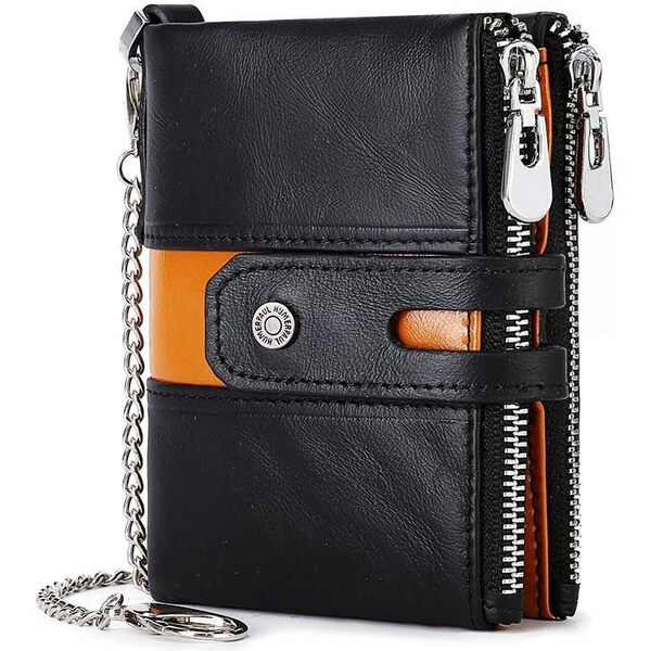 Humerpaul pánska kožená peňaženka s retiazkou Balys Čierna 65228289