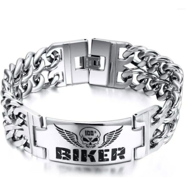Impress Jewelry Punkový náramok z chirurgickej ocele 100% Biker 65228300