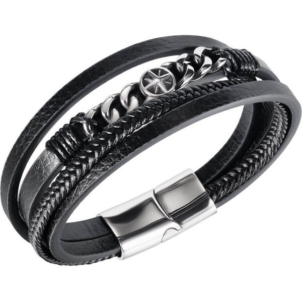 Titan Jewerly Pánsky oceľový náramok Cuban Čierny 21.5 cm 65228368