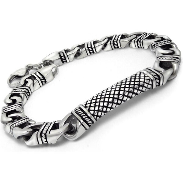 Titan Jewerly Pánsky oceľový náramok Langston Strieborný 21.5 cm 65228370