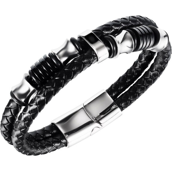 Titan Jewerly Pánsky oceľový prepletaný náramok Norris Čierno - 65228372