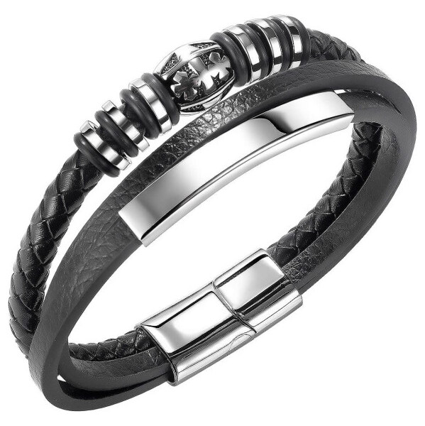 Titan Jewerly Pánsky oceľový náramok Multilayer Čierny 65228374